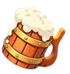 Beer Mug mid-range symbol paying £15 for six matching on an active payline