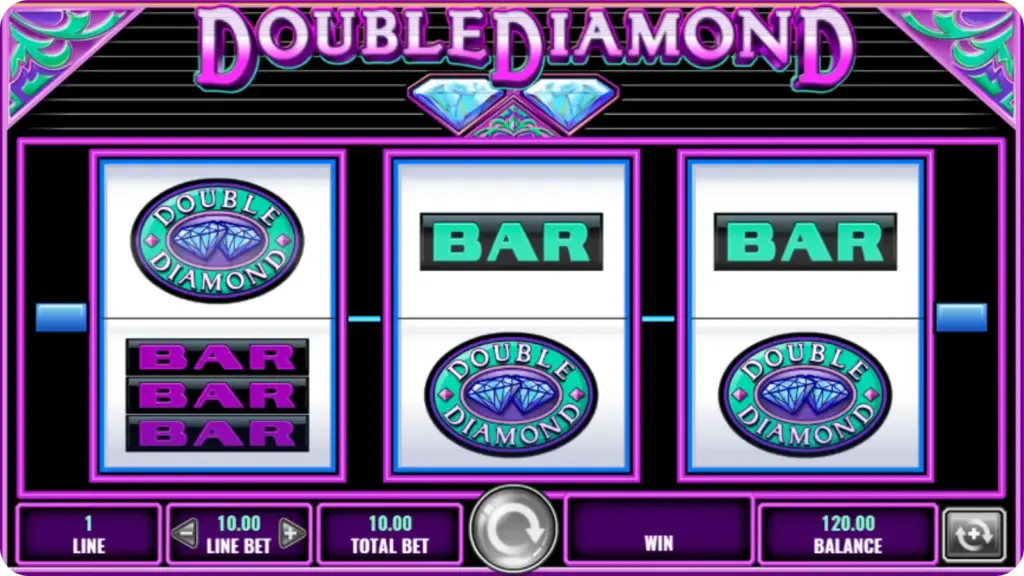 Double Diamond Wild symbol with multiplier effect on a winning line