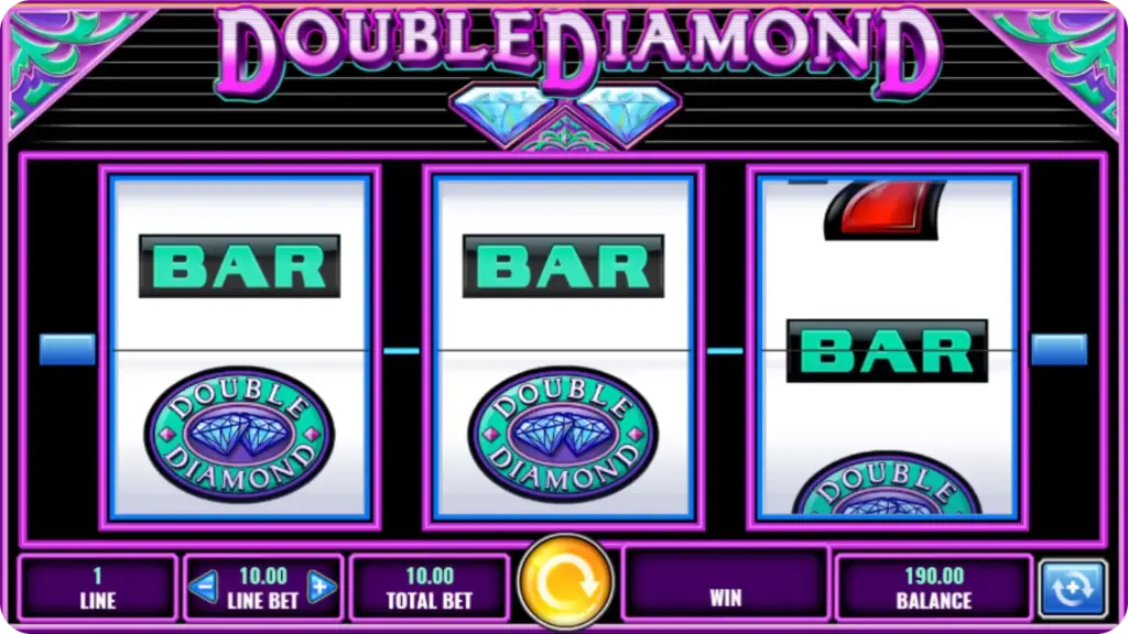 Double Diamond Slot design with red black theme and diamond symbols