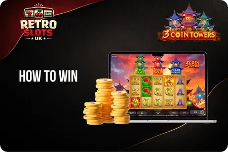 3 Coin Towers Slot winning sequence with coin collection and tower bonus activation