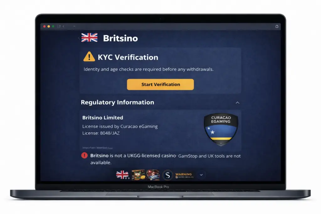 Britsino UK licence check and player safety overview