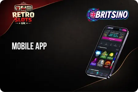 Britsino mobile interface showing slot gameplay on smartphone