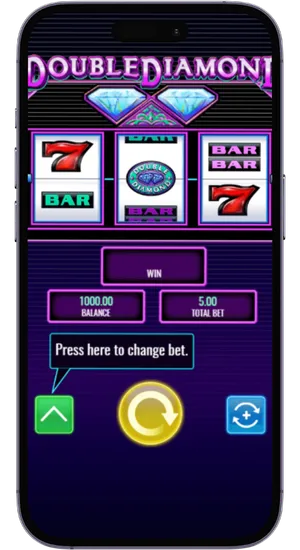 Double Diamond Slot mobile interface on iOS device