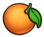 Orange symbol paying 100 for five, 40 for four, 8 for three