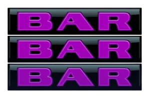 Triple BAR symbol awarding 40x for three of a kind